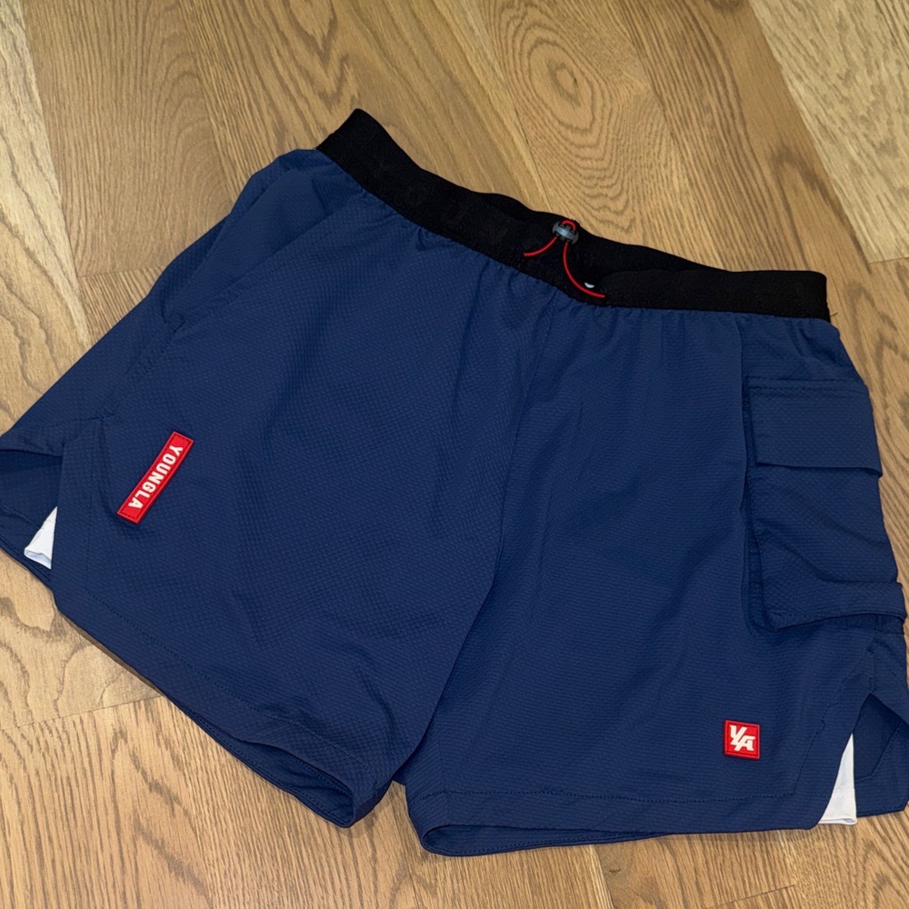 YoungLA Navy Blue Athletic Shorts